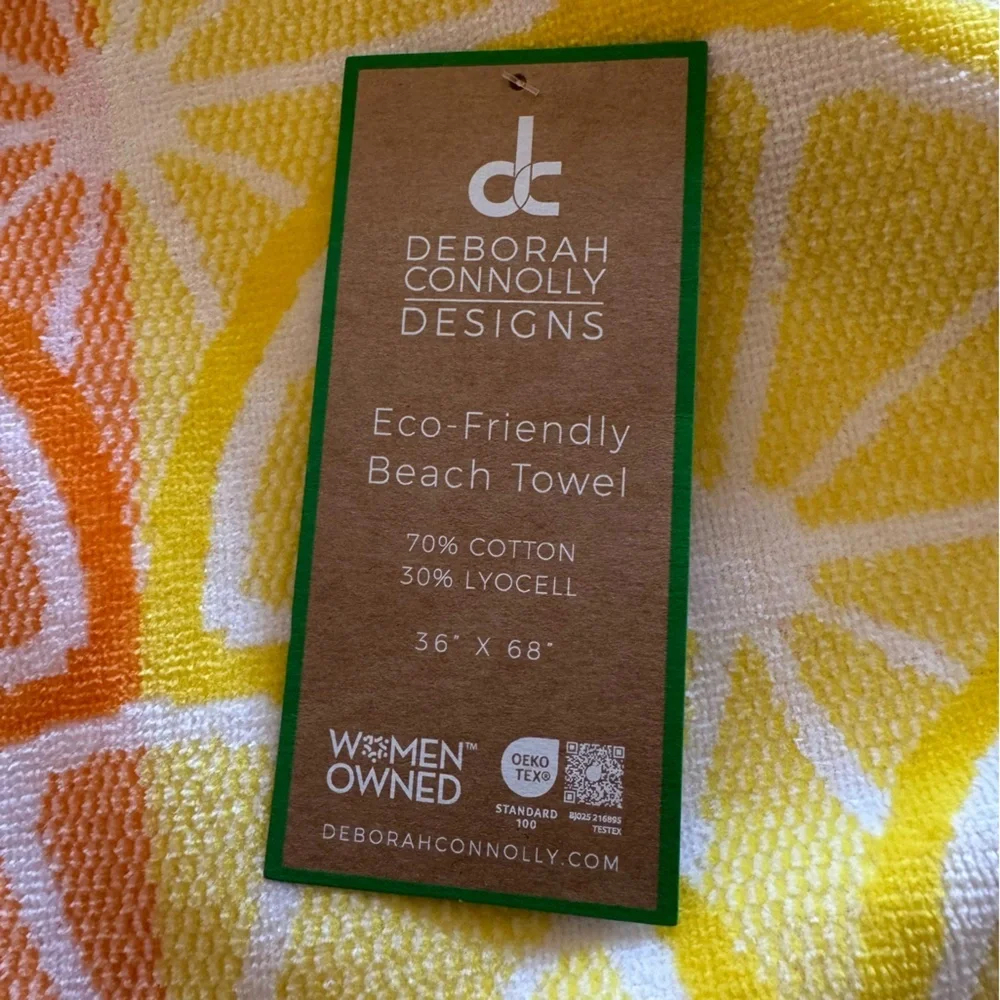 SUPER FUN beach towel🍉🍊🍋zoom in for all the deets! 36x 68 OEKO TEX/cute trim!